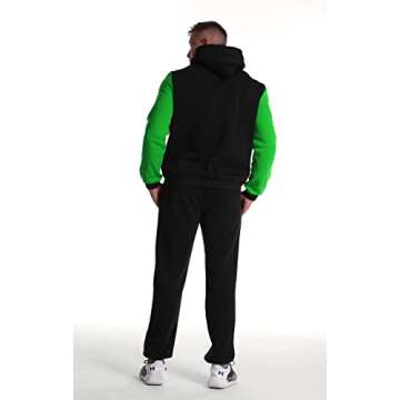 Hakjay Men's Hiphop Dance Jogger Casual Tracksuit Set Long Sleeve Full-Zip Running Jogging Athletic Sweat Suits