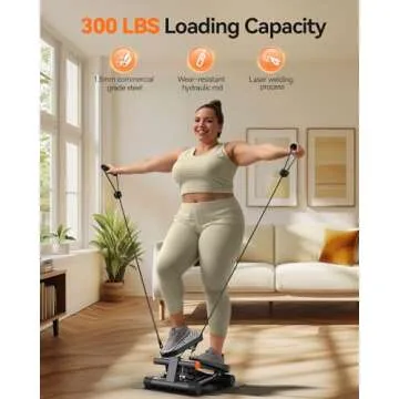 Niceday Mini Stepper with Resistance Bands for Home Fitness