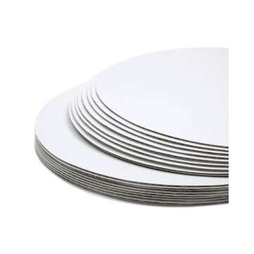 Qiqee 40-Packs Cake Boards White Circles - 8" & 10" Food-Grade Cardboard