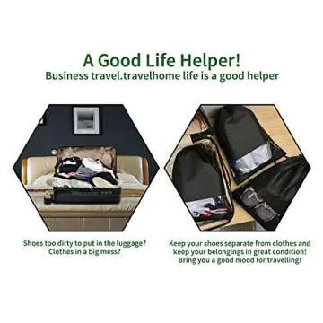 SPIKG 10 pcs Shoe bags for Travel Storage Dust-Proof Drawstring with Window (Black)