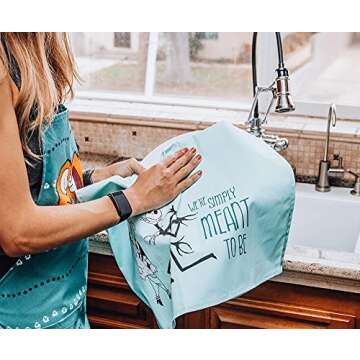 The Nightmare Before Christmas Jack and Sally Cotton Hand Towels, Set of 2 | Quick Dry Wash Cloths Bath Set Collection | Official Disney Home Decor For Kitchen, Bathroom