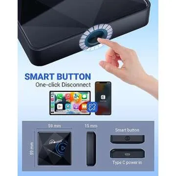 OTTOCAST U2Air Pro Wireless CarPlay Adapter for iPhone - 2025 Wired to Wireless CarPlay Dongle - Dual-Band WiFi, Low Latency, Online Update, Plug Play for Factory OEM Wired CarPlay Cars