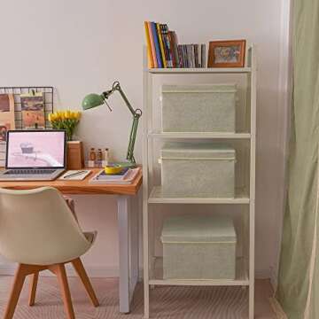 GRANNY SAYS Fabric Boxes with Lids, Storage Bins with Handles, Shelf Basket Storage, Decorative Extr...