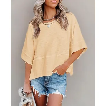 Sovelen Women's Summer Batwing T-Shirts for Casual Style