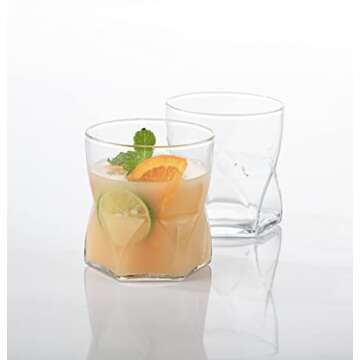 LIBBEY Rhombus Drinking Glasses Collection 4-piece Set (Rock 11.9oz)