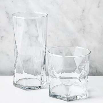 LIBBEY Rhombus Drinking Glasses Collection 4-piece Set (Rock 11.9oz)