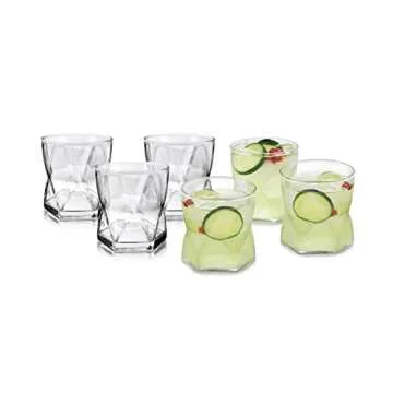 LIBBEY Rhombus Drinking Glasses Collection 4-piece Set (Rock 11.9oz)