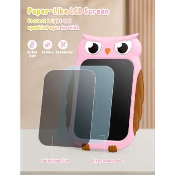 TECJOE 8.5 inch Owl LCD Drawing Tablet for Kids
