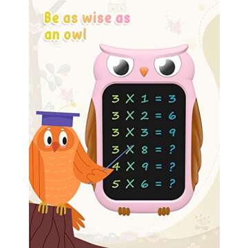 TECJOE 8.5 inch Owl LCD Drawing Tablet for Kids