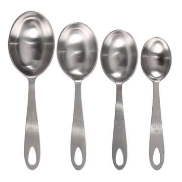 Lindy's MPC4 4-Piece Stainless Steel Measuring Scoop Set,Silver, 9 inches long
