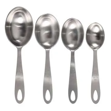 Lindy's MPC4 4-Piece Stainless Steel Measuring Scoop Set,Silver, 9 inches long