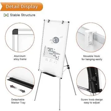 VIZ-PRO Portable Magnetic Easel Dry Erase Board