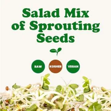 Food to Live - Salad Mix of Sprouting Seeds, 1 Pound Broccoli, Clover, Radish, Alfalfa, Kosher, Raw, Vegan