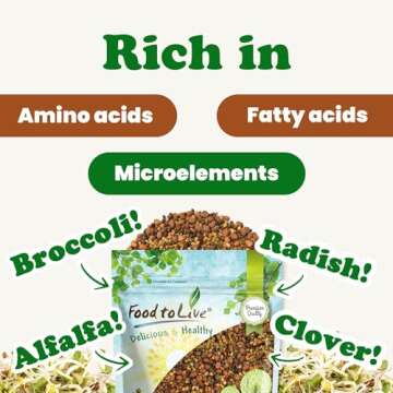 Food to Live - Salad Mix of Sprouting Seeds, 1 Pound Broccoli, Clover, Radish, Alfalfa, Kosher, Raw, Vegan