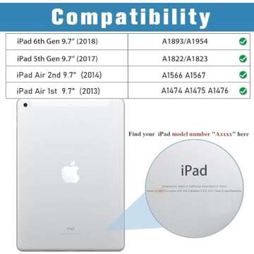 ProCase for iPad 9.7 Inch iPad 6th/5th Generation Case 2018 2017/iPad Air 2/Air 1 Case, Premium Leat...