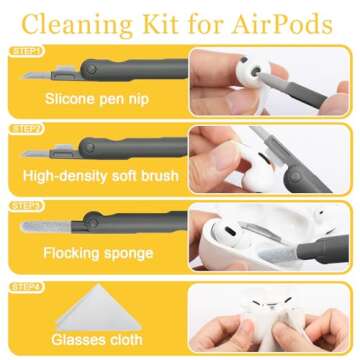 walrfid Laptop Screen Keyboard Earbud Cleaner Kit for Airpods Pro MacBook iPad iPhone iPod, Multi-Function Airpod Cleaning Pen Brush Tool Key Remover for Phone Computer Headphone PC Monitor TV