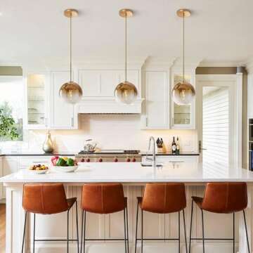 KCO Lighting Modern Gold Glass Pendant Lights for Home