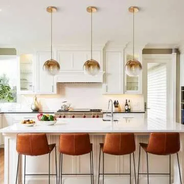 KCO Lighting Modern Gold Glass Pendant Lights for Home