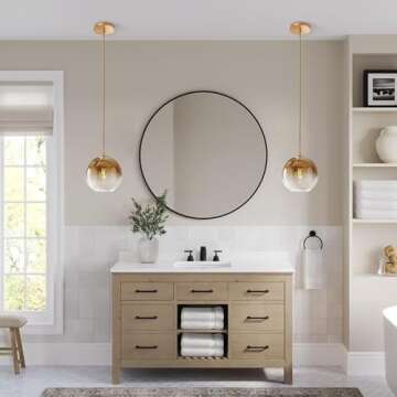 KCO Lighting Modern Gold Glass Pendant Lights for Home