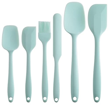 RosyMyth Silicone Spatula Set of 6 - Heat Resistant & Professional for Nonstick Cookware