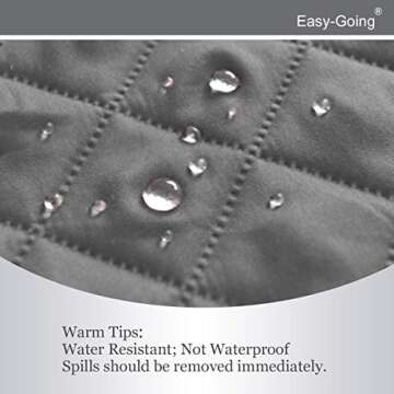 Easy-Going Reversible Couch Cover for 3 Cushion Couch Sofa Cover for Dogs Water Resistant Furniture Protector Cover with Foam Sticks Elastic Straps for Pet Cat (Sofa, Gray/Light Gray)