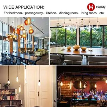 helloify T10 Dimmable Vintage LED Edison Tubular Bulb, 40W Equivalent, High Brightness, 2700K Warm White Light, Clear Glass, Tube Cover Light, E26 Screw Base, 4PCS