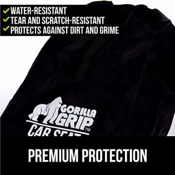 Gorilla Grip Car Seat Travel Bag, Easy Carry Gate Check Airport Case,Water Resistant Protector Bags, Padded Straps, Fits Infant Carriers, Convertible and Booster Seats, Cover, Onyx