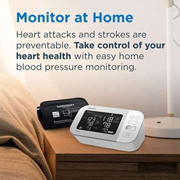 OMRON Platinum Blood Pressure Monitor, Upper Arm Cuff, Digital Bluetooth Blood Pressure Machine, Stores Up To 200 Readings for Two Users (100 readings each)