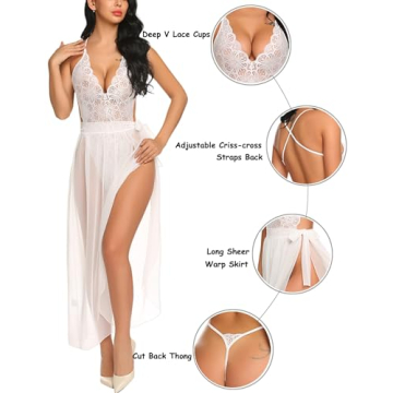 Avidlove Lace Bodysuit with Skirt for All Occasions