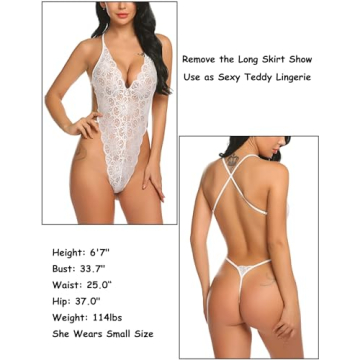 Avidlove Lace Bodysuit with Skirt for All Occasions