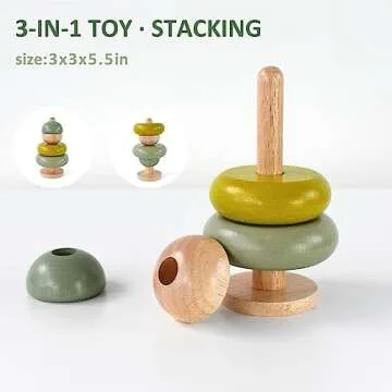 PairPear Educational Toys Set 3 in 1 - Wooden Toys Shape Sorter Cubes - Activity Stacking Toys - Animal Todder Puzzles - Classic Learning Toys Gift for Baby 1 Year Old and Up.