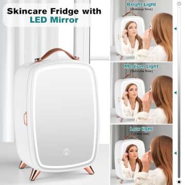 JSTPRO Skincare Fridge: 6L Mini Fridge for Cosmetics & Skincare