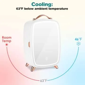 JSTPRO Mini Skincare Fridge with LED Light Mirror