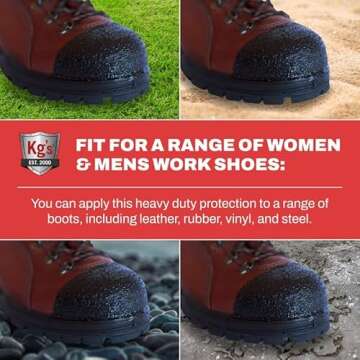 Kg's Boot Guard Brush On Toe Protection – Brush On Liquid for Tough, Long-Lasting Safety Protection on Boots, Made with Kevlar for Strong, Durable Protection (Black, 2 Oz)