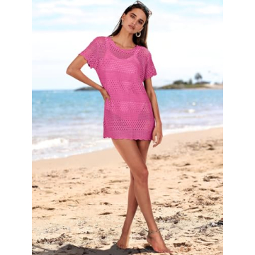 Caracilia Crochet Swimsuit Coverup for Women - Summer Beach Dress