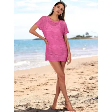 Caracilia Crochet Swimsuit Coverup for Women - Summer Beach Dress