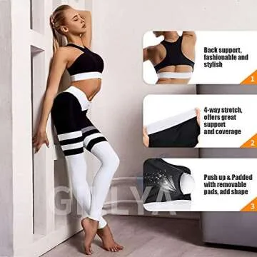 GILLYA Women's 2 Piece Workout Yoga Set for Stylish Fitness