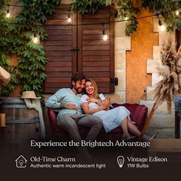 Brightech Ambience Pro Outdoor String Lights - 24 Ft Dimmable