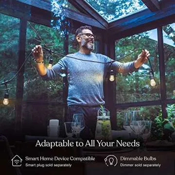 Brightech Ambience Pro Outdoor String Lights - 24 Ft Dimmable
