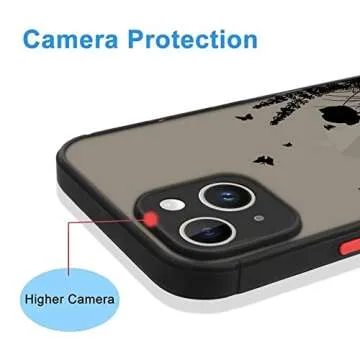 OOK iPhone 14 Case Black Flower Design Shockproof