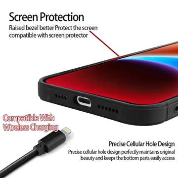 OOK Compatible with iPhone 14 Case Black Flower Clear case Design Floral Phone Case Shockproof Hard PC Back Protective Cover for Women Girls Black Flower Case for iPhone 14 ()