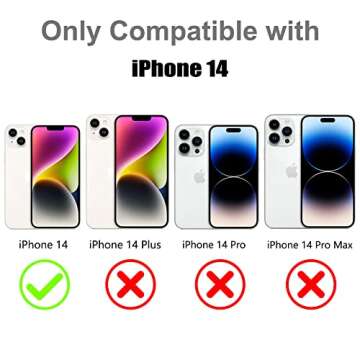 OOK Compatible with iPhone 14 Case Black Flower Clear case Design Floral Phone Case Shockproof Hard PC Back Protective Cover for Women Girls Black Flower Case for iPhone 14 ()