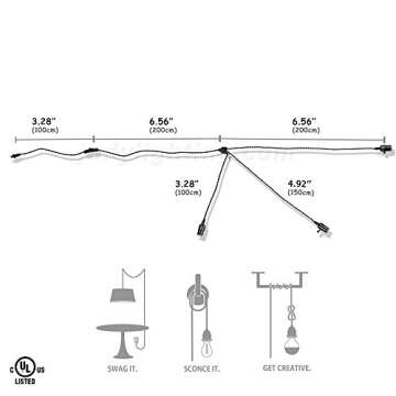 YCOLORJ Judy Lighting - Vintage Pendant Light Kit Plug in Hanging Lighting Fixture 24.5FT Cord Set, ...