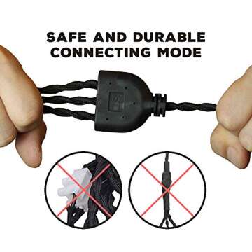 YCOLORJ Judy Lighting - Vintage Pendant Light Kit Plug in Hanging Lighting Fixture 24.5FT Cord Set, Triple Socket Chandelier Swag Lights with 4 Hook Sets & On/Off Switch for Edison Bulb (Pearl Black)