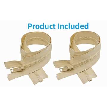 MebuZip 2PCS #5 Separating Jacket Zippers Resin Zipper Molded Plastic Zippers Bulk for Sewing Coat Jackets Clothes