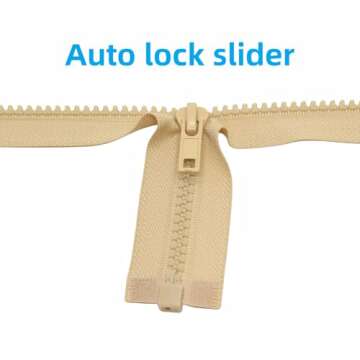 MebuZip 2PCS #5 Separating Jacket Zippers Resin Zipper Molded Plastic Zippers Bulk for Sewing Coat Jackets Clothes