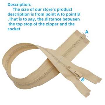 MebuZip 2PCS #5 Separating Jacket Zippers Resin Zipper Molded Plastic Zippers Bulk for Sewing Coat Jackets Clothes