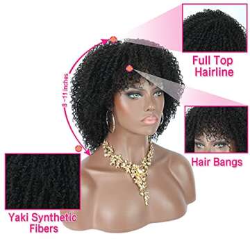 Kalyss 11" Afro Curly Wig - Lightweight & Realistic Style