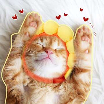 Weewooday 5 Pieces Cat Costume Bunny Hat Outfit with Ears Funny Cat Hat and Small Dogs Kitten Puppy Party Easter Costume Accessory Headwear(Cute Style)