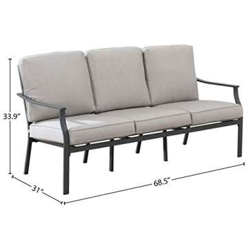 Ravenna Home Archer Outdoor Patio Plush 3-Seater Sofa